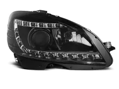 Lampy przednie XENON (+DRL) BLACK MERCEDES W204 07-10 największy sklep tuningowy w Polsce!