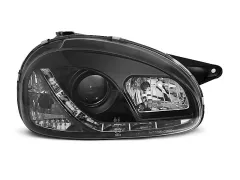 Lampy przednie OPEL CORSA B 02.93-10.00 (+DRL) BLACK największy sklep tuningowy w Polsce!