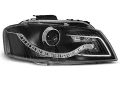 Lampy przednie (+DRL) BLACK AUDI A3 8P 05.03-03.08 największy sklep tuningowy w Polsce!