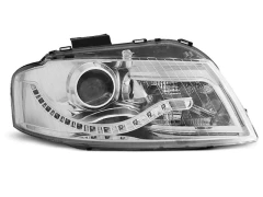 Lampy przednie (+DRL) CHROME AUDI A3 8P 05.03-03.08