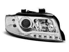 Lampy przednie TUBE LIGHT CHROME AUDI A4 10.00-10.04 największy sklep tuningowy w Polsce!