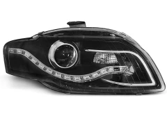 Lampy przednie (+DRL) BLACK AUDI A4 B7 11.04-03.08