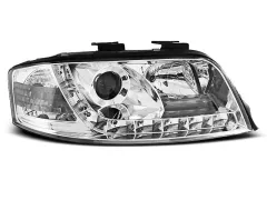Lampy przednie (+DRL) CHROME AUDI A6 06.01-05.04 największy sklep tuningowy w Polsce!