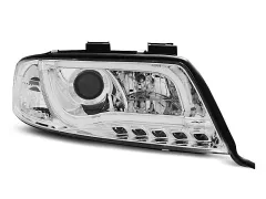 Lampy przednie TUBE LIGHT CHROME AUDI A6 05.97-05.01 największy sklep tuningowy w Polsce!