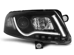 Lampy przednie TUBE LIGHT BLACK AUDI A6 C6 04.04-08 największy sklep tuningowy w Polsce!