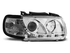 Lampy przednie (+DRL) CHROME VW POLO 6N 10.94-09.99 HATCHBACK największy sklep tuningowy w Polsce!