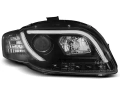 Lampy przednie TUBE LIGHT BLACK AUDI A4 B7 11.04-03.08 największy sklep tuningowy w Polsce!