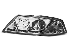 Lampy przednie XENON (+DRL) CHROME SKODA OCTAVIA 2 03.04-08 największy sklep tuningowy w Polsce!