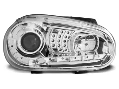 Lampy przednie (+DRL) CHROME VW GOLF 4 09.97-09.03 największy sklep tuningowy w Polsce!