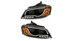 Lampy Audi A3 8P Facelift Przód DRL Black największy sklep tuningowy w Polsce!