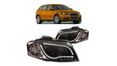 Lampy Audi A3 8P Przód Black największy sklep tuningowy w Polsce!