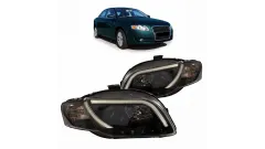 Lampy Audi A4 B7 Przód DRL Black największy sklep tuningowy w Polsce!