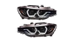 Lampy BMW 3 F30 F31 Przód DRL Black największy sklep tuningowy w Polsce!