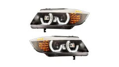 Lampy BMW 3 E90 E91 Przód Black największy sklep tuningowy w Polsce!