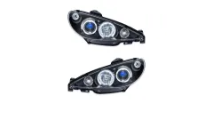 Lampy PEUGEOT 206 CC SW Przód Projector Black największy sklep tuningowy w Polsce!