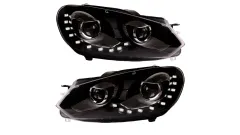 Lampy Volkswagen Golf VI Przód Chrome największy sklep tuningowy w Polsce!