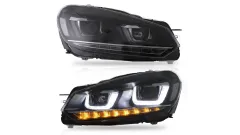 Lampy Volkswagen Golf VI Przód Chrome największy sklep tuningowy w Polsce!