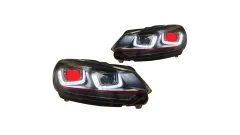 Lampy Volkswagen Golf VI Przód Red największy sklep tuningowy w Polsce!
