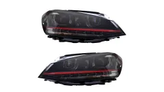 Lampy Volkswagen Golf 7 Przód Red największy sklep tuningowy w Polsce!