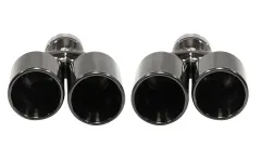 Podwójna Końcówka Tłumika 2x101mm wejście 76mm Black Chrome Zestaw największy sklep tuningowy w Polsce!