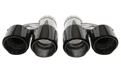 Podwójna Końcówka Tłumika 2x101mm wejście 76mm Carbon Gloss Zestaw największy sklep tuningowy w Polsce!