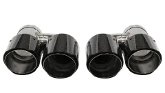 Podwójna Końcówka Tłumika 2x101mm wejście 76mm Carbon Gloss Zestaw największy sklep tuningowy w Polsce!