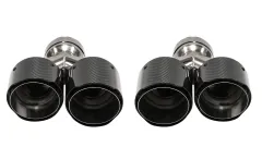 Podwójna Końcówka Tłumika 2x101mm wejście 76mm Carbon Gloss Zestaw największy sklep tuningowy w Polsce!