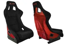 Fotel sportowy SLIDE KS2 Premium Black Welur Red Glitter największy sklep tuningowy w Polsce!