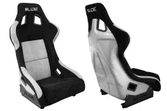Fotel sportowy SLIDE KS2 Premium Black & Grey Welur Silver Glitter największy sklep tuningowy w Polsce!