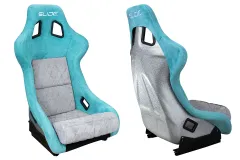 Fotel sportowy SLIDE KS2 Premium Mint & Quilted Grey Welur Silver Glitter największy sklep tuningowy w Polsce!
