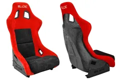 Fotel sportowy SLIDE KS2 Premium Black & Red Welur Black Glitter największy sklep tuningowy w Polsce!