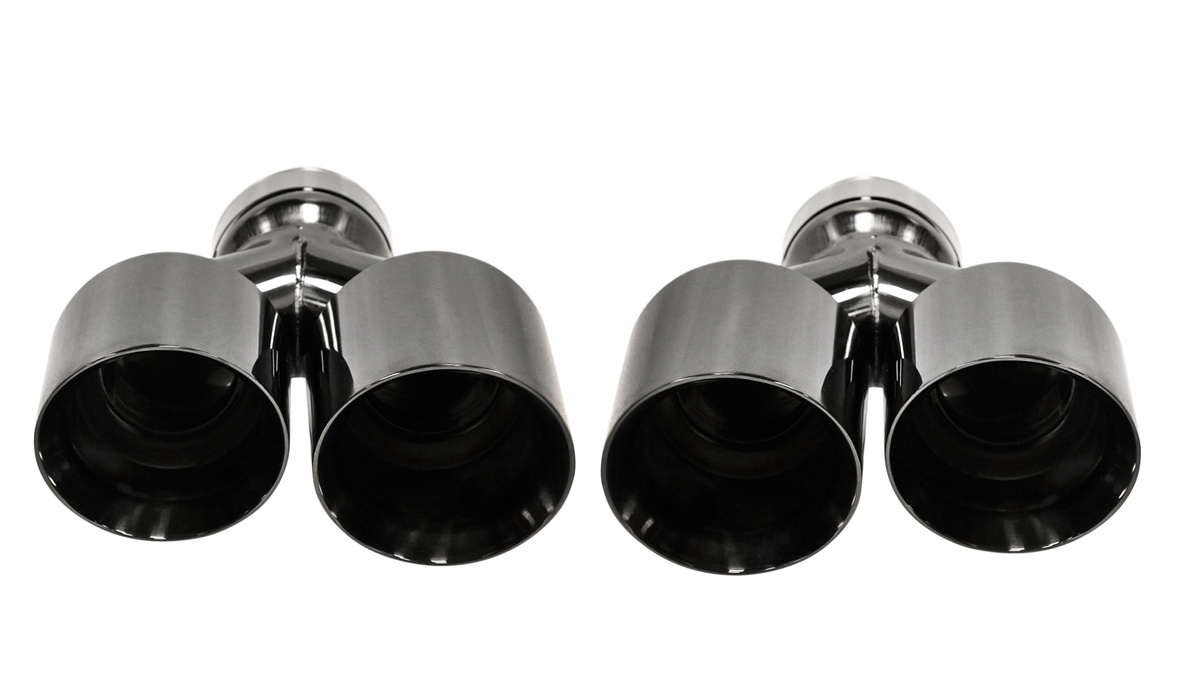 Końcówka Tłumika 101mmx2 wejście 67mm Black Chrome Zestaw największy sklep tuningowy w Polsce!