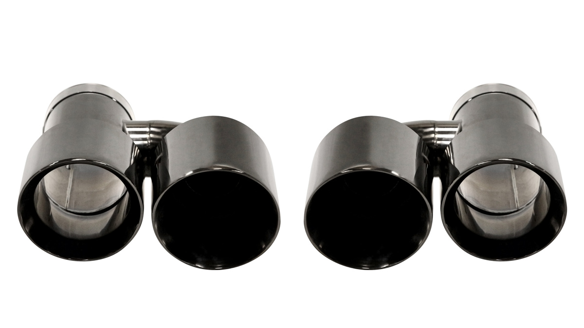 Końcówka Tłumika 101mmx2 wejście 63mm Black Chrome Zestaw największy sklep tuningowy w Polsce!