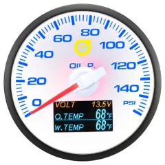 Auto Gauge 60mm - 4w1 Wskaźnik ciśnienia oleju napięcia temperatury wody i oleju największy sklep tuningowy w Polsce!