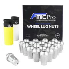 Kute nakrętki aluminiowe do kół FMIC M14x1.25 Srebrne 20szt. stożkowe 7075-T6 największy sklep tuningowy w Polsce!