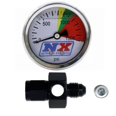 N2O Flo-Thru Pressure Gauge 4AN 0-1500 PSI Nitrous Express NX 15509 największy sklep tuningowy w Polsce!