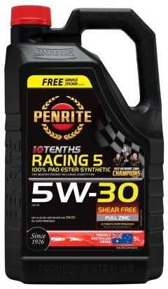 Olej silnikowy Penrite 10 Tenths Racing 5 5W-30 PAO ESTER Full Synthetic 5L największy sklep tuningowy w Polsce!