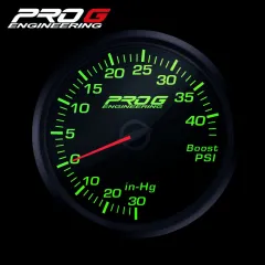 Wskaźnik Pro G Race Series RC, doładowania Boost 40 PSI GREEN 60mm największy sklep tuningowy w Polsce!