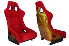 Fotel sportowy SLIDE KS2 Premium Red Welur & Gradient Glitter największy sklep tuningowy w Polsce!