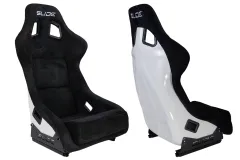 Fotel sportowy SLIDE KS2 Premium Black Welur & White Glitter największy sklep tuningowy w Polsce!