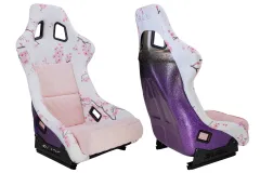 Fotel sportowy SLIDE KS2 Premium Light Pink & Grafic Welur Gradient Glitter największy sklep tuningowy w Polsce!