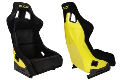 Fotel sportowy SLIDE KS2 Premium Black Welur & Yellow Glitter największy sklep tuningowy w Polsce!
