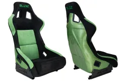 Fotel sportowy SLIDE KS2 Premium Green & Black Welur Green Glitter największy sklep tuningowy w Polsce!