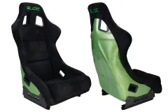Fotel sportowy SLIDE KS2 Premium Black & Welur Green Glitter największy sklep tuningowy w Polsce!