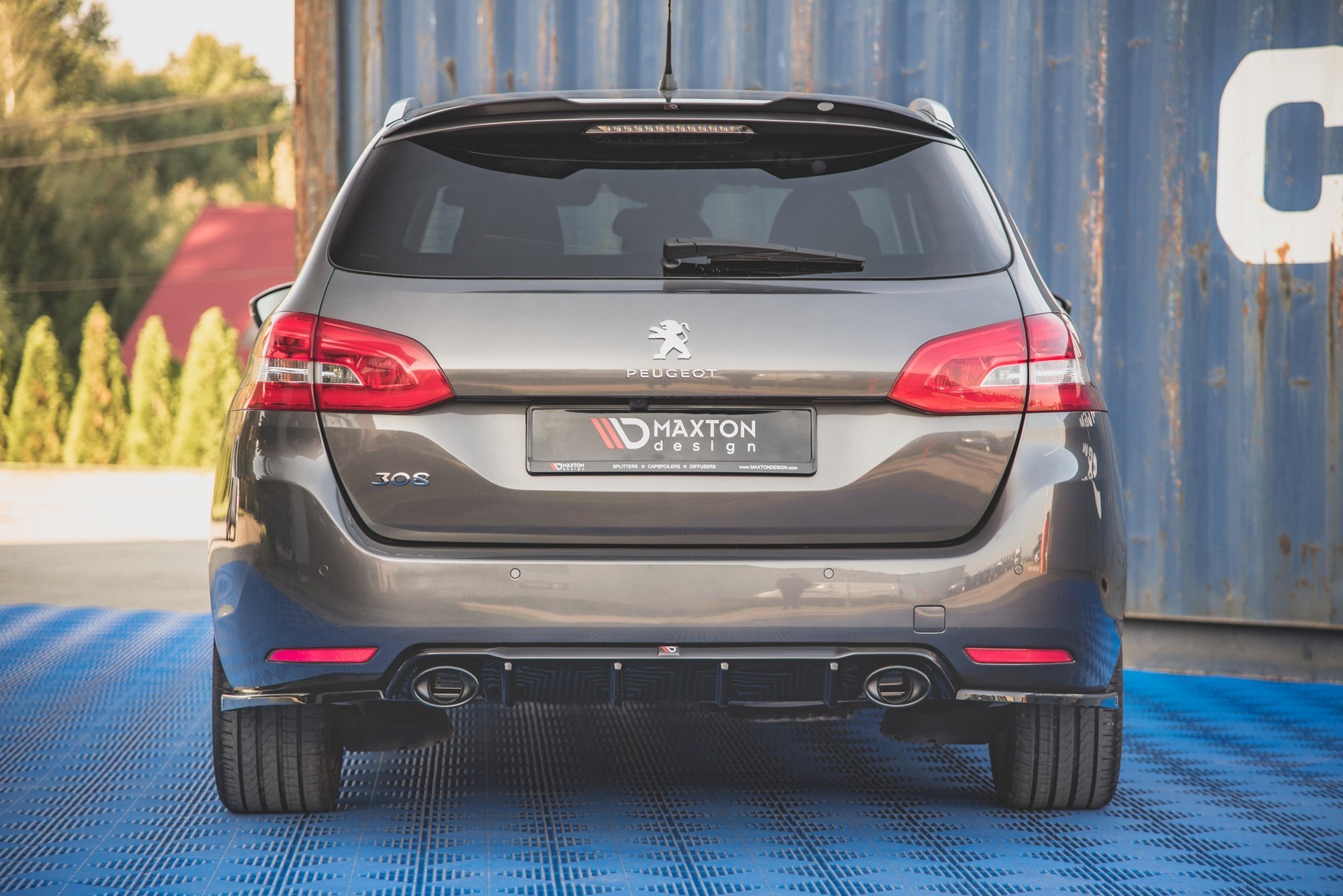 Dokładka Tylna+Atrapa Wydechu Peugeot 308 SW Mk2  Maxton największy sklep tuningowy w Polsce!