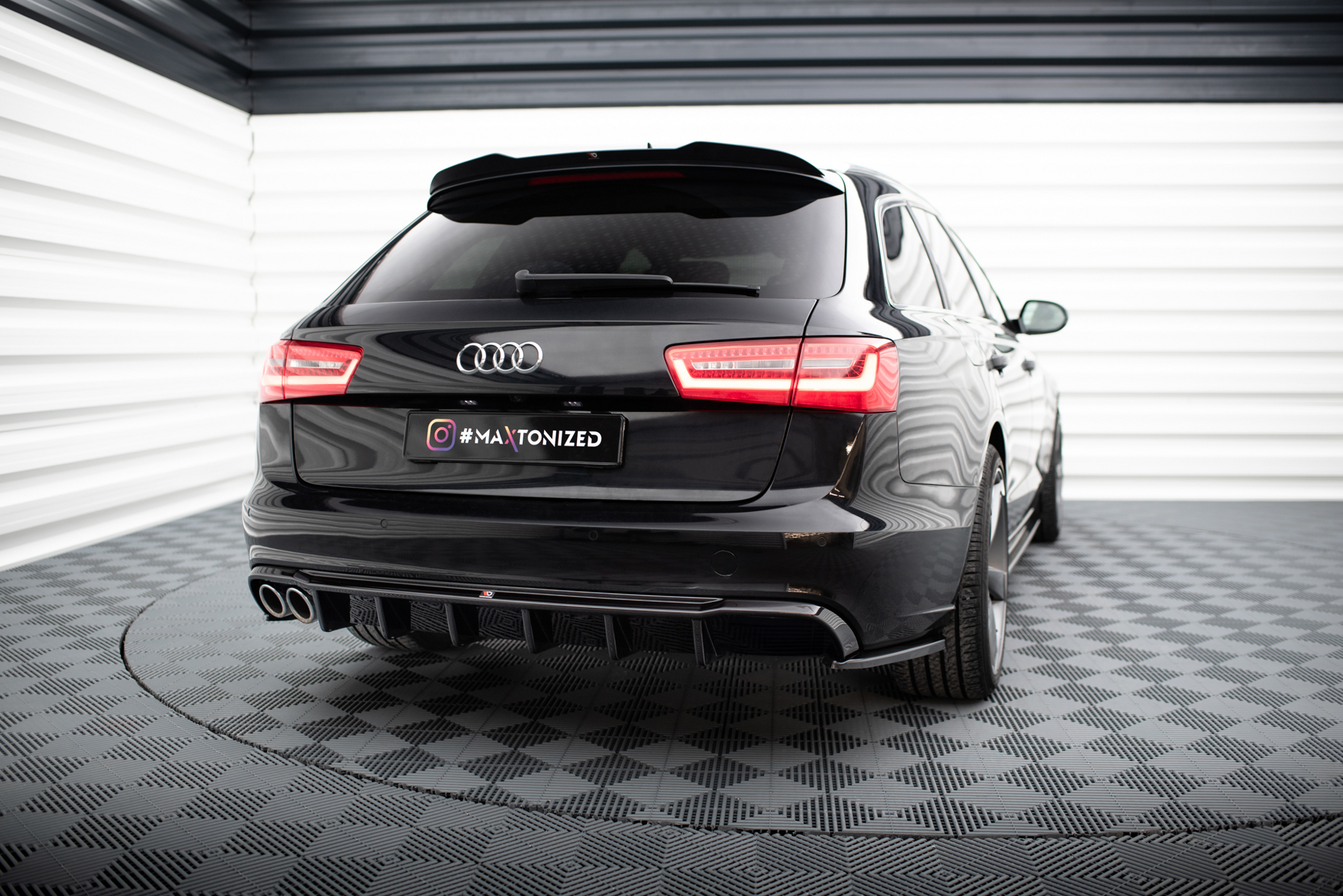 Dokładka Tylna Audi A6 Sedan / Avant C7 (Wersja z podwójnym wydechem z jednej strony) Maxton największy sklep tuningowy w Polsce!