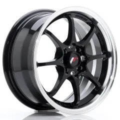 Felga JR Wheels JR5 15x7 4x100 ET35 Gloss Black w/ Machined Lip największy sklep tuningowy w Polsce!