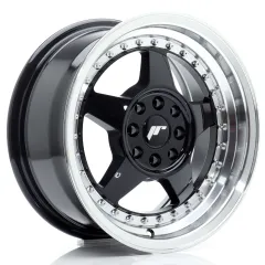 Felga JR Wheels JR6 15x7 4x100/4x108 ET25 Gloss Black w/ Machined Lip największy sklep tuningowy w Polsce!