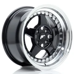 Felga JR Wheels JR6 15x8 4x100 ET25 Gloss Black w/ Machined Lip największy sklep tuningowy w Polsce!