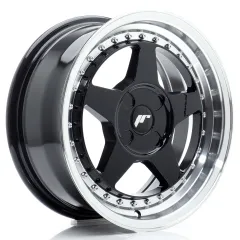 Felga JR Wheels JR6 16x7 (4 śrub) ET20-35 Gloss Black w/ Machined Lip Blank największy sklep tuningowy w Polsce!